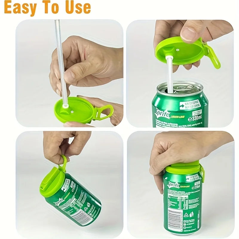 Lvena™ Reusable Can Lid + Straw